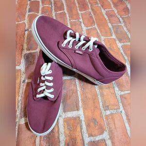 Vans Atwood Burgundy Canvas Lace Up Sneakers Women’s 7.5 Shoes